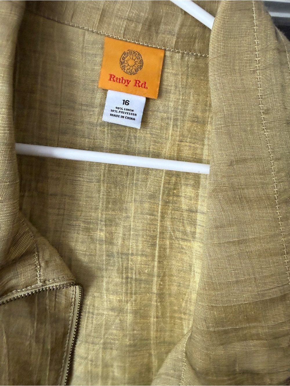 Ruby Rd. Drawstring Linen-Blend Utility Jacket in Mustard - Picture 2 of 2